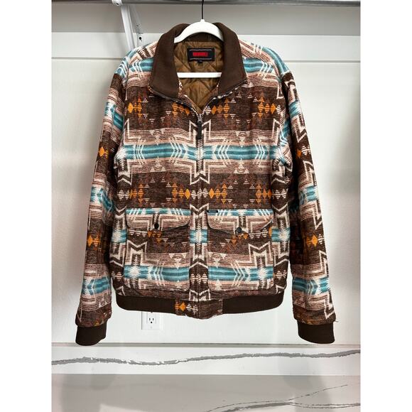 ROCK&ROLL Cotton Aztec Bomber Coat Men's Size Large Chore Coat Western - Picture 3 of 9